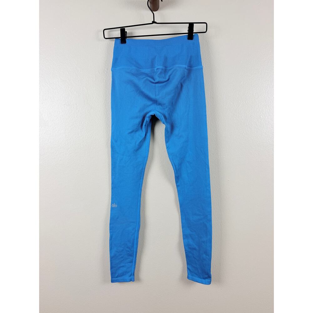 Alo Teal/Blue Yoga Mindful Movement Ribbed Leggings Womens XS Blue High Rise - Picture 2 of 10